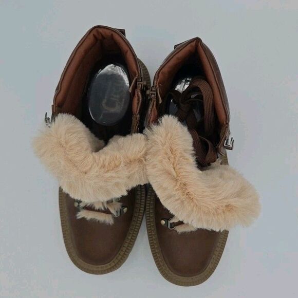 Circus By Sam Eldenman Flora Brown/Snake Print Lug Sole Hiker Boots Size 8.5 - Picture 5 of 9